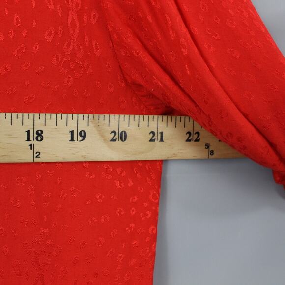 Nation Ltd Dress Medium Liza Trapeze Mini Tiered Cottagecore Boho Babydoll Red - Picture 10 of 11